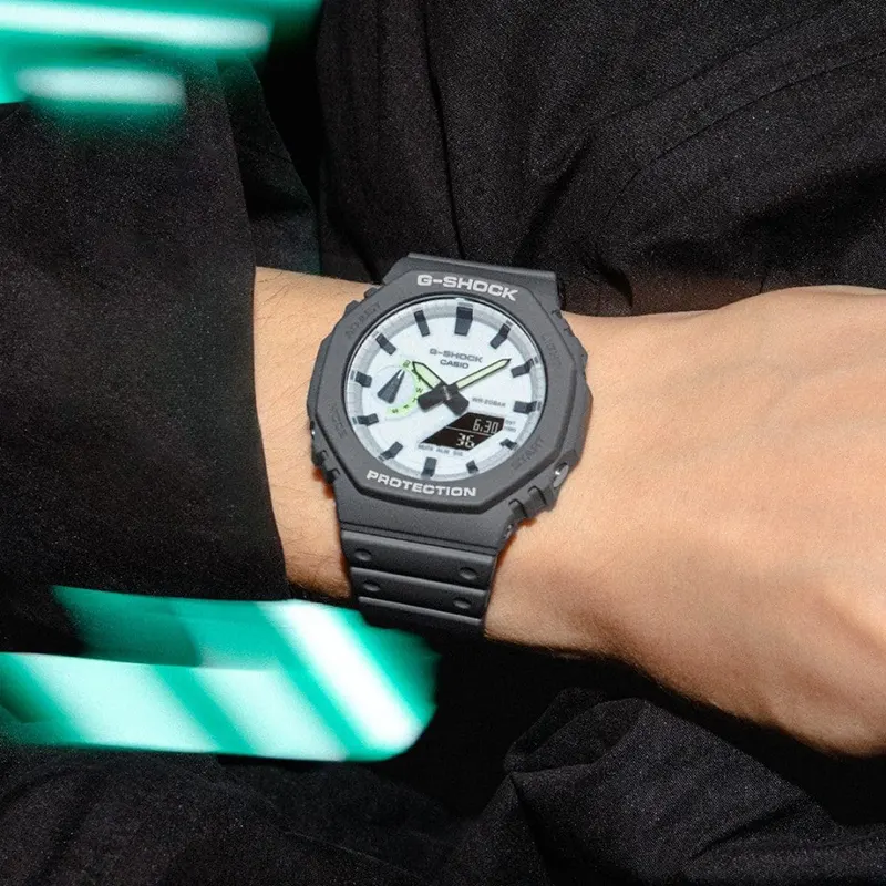 G-Shock Carbon Core Grey-White Combination Men's Watch- GA-2100HD-8A